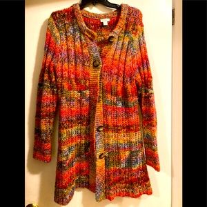 Sundance Multi-Color Women Size Medium Ragg Acrylic Blend Long sleeve Cardigan